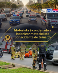 Motorista é condenado a indenizar motociclista por acidente de trânsito